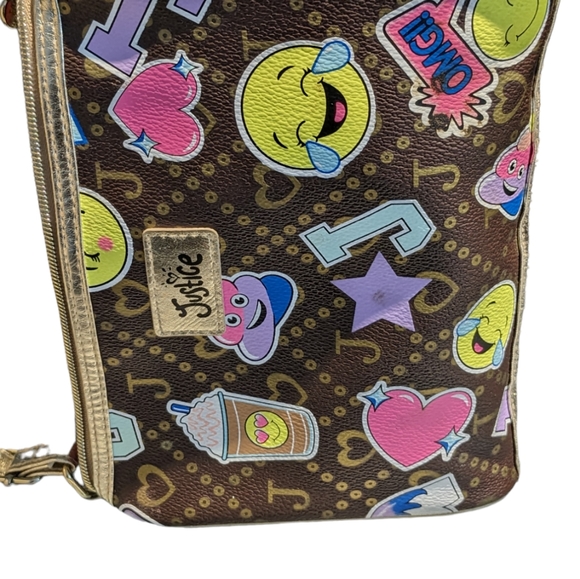 Justice Brown and Gold Strap  Multicolor Crossbody Bag - Picture 6 of 14